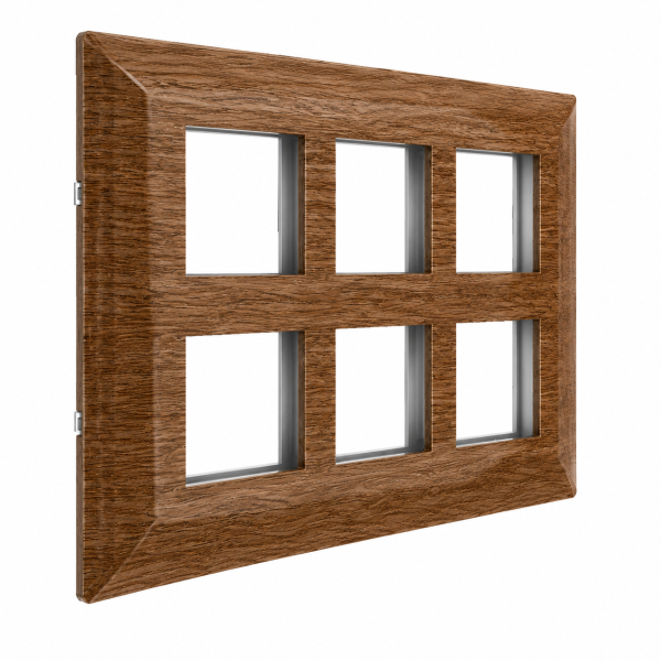 Girish Vox SS Wood
  Finish 12 Module (12M) Cover Plate